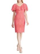 Lauren Ralph Lauren Petite Petite Ruffled-overlay Lace Cocktail Dress
