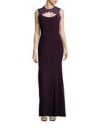 Xscape Lace-trimmed Sleeveless Trumpet Gown