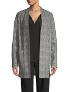 H Halston Printed Open-front Cardigan