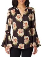 Tahari Arthur S. Levine Petite Floral Woven Top