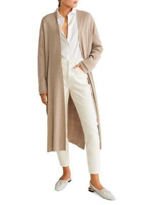 Mango Long Open-front Cardigan