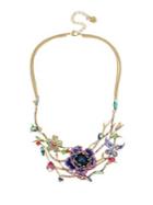 Betsey Johnson Floral Openwork Frontal Necklace