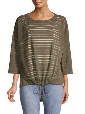 Jones New York Illusion-stitch Tie-hem Top