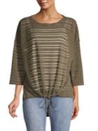 Jones New York Illusion-stitch Tie-hem Top