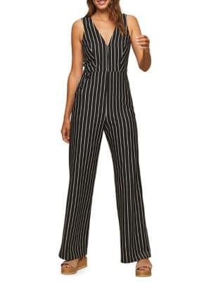 Miss Selfridge Striped Button Jumpsuit