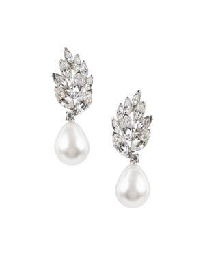 Kenneth Jay Lane Crystal & Faux-pearl Drop Earrings