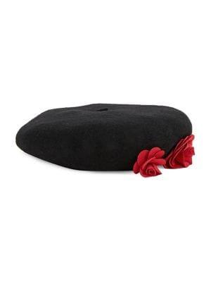 Karl Lagerfeld Paris Felted Floral Beret