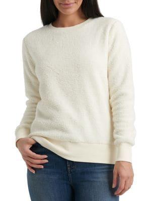 Lucky Brand Faux Fur Crewneck Sweater