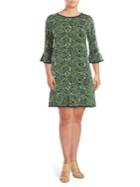 Michael Michael Kors Plus Paisley Bell-sleeve Dress