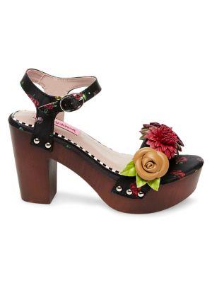 Betsey Johnson Rosee Platform Floral Block Sandals