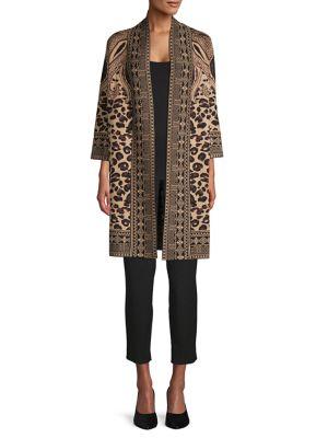 Context Mixed-print Open-front Cardigan