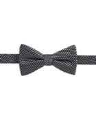 Black Brown Geo Stitch Pre-tied Silk Bow Tie