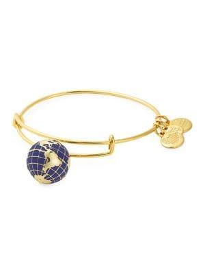 Alex And Ani Globe Charm Bangle Bracelet