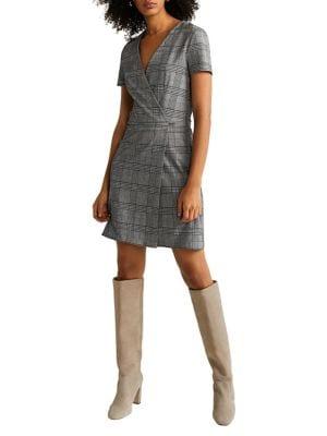 Mango Plaid A-line Dress