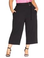 City Chic Plus Relaxed-fit High-rise Cropped Culottes