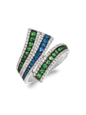 Le Vian 14k Vanilla Gold? Green Garnet, Blueberry Sapphire&trade; & Vanilla Diamonds? Bypass Ring