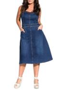 City Chic Plus Sweet Denim Fit-&-flare Dress