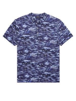 Polo Ralph Lauren Printed Featherweight Cotton Mesh Henley