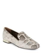 Donald J Pliner Hazel Snakeskin-embossed Leather Loafers