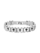 Lord & Taylor Men's Stainless Steel Square Cross Link Bracelet