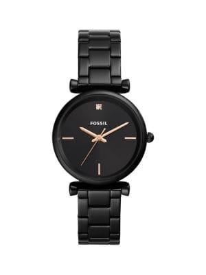 Fossil Carlie Carbon Series Three-hand Black Stainless Steel Watch
