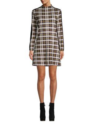 French Connection Lula-print Plaid Shift Dress