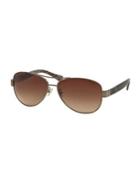 Coach Legacy Logo 61mm Aviator Sunglasses