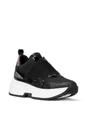 Michael Michael Kors Cosmo Calf Hair-trimmed Sneakers