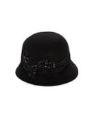 Scala Embellished Wool Cloche Hat