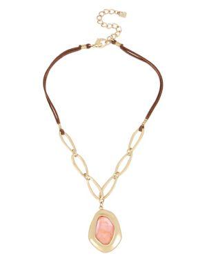 Robert Lee Morris Collection Sunset Orange Mother-of-pearl Pendant Necklace