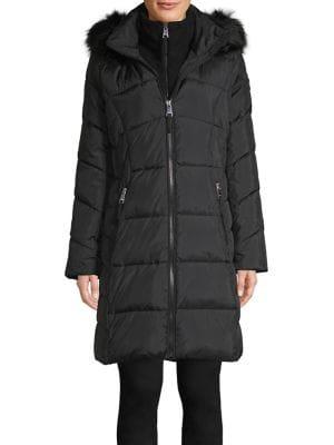 Calvin Klein Faux Fur-trimmed Quilted Jacket