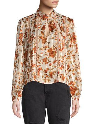 Miss Selfridge Floral Ladder Trim Blouse