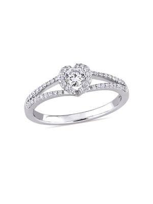 Sonatina 14k White Gold & 0.4 Tcw Diamond Split Shank Engagement Ring