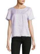 Vince Camuto Linen Frayed-edge Top