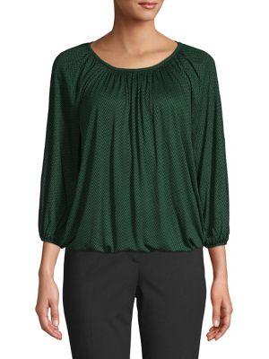 Michael Michael Kors Petite Zig-zag Print Bubble Blouse