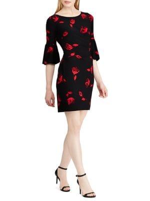 Lauren Ralph Lauren Joelle Ruched Bell Sleeve Dress