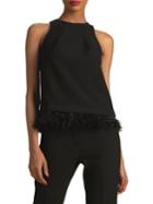 Trina Turk Easter Luxe Eero Feather-trimmed Top