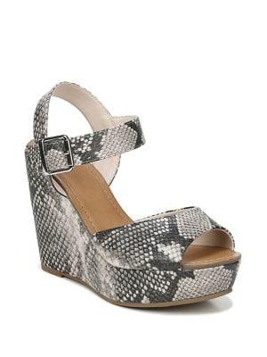 Fergalicious Viola Faux Leather Wedge Sandals