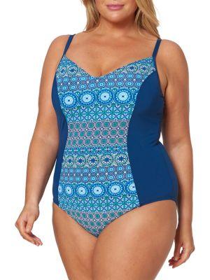 Bleu By Rod Beattie Plus One-piece Colorblock Swimsuit