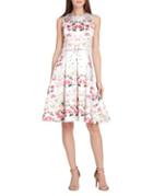Tahari Arthur S. Levine Sleeveless Printed Fit And Flare Dress