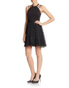 Guess Striped Halter Fit-and-flare Dress