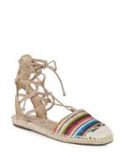 Schutz Kobi Lace-up Espadrille Flats