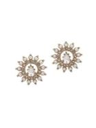 Marchesa Goldtone, Faux Pearl And Crystal Button Earrings