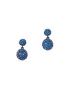 Vince Camuto Jewel Encrusted Sapphire Crystal Double Drop Earrings