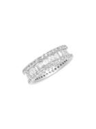 Lord & Taylor Rhodium-plated Sterling Silver & Cubic Zirconia Eternity Band Ring