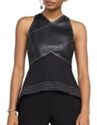 Bcbgmaxazria Luella Knit Faux Leather Top