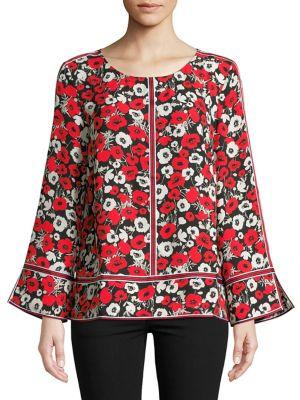Jones New York Floral-print Long-sleeve Top