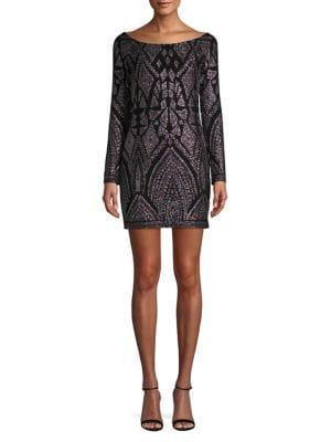 Jump Embellished Boatneck Sheath Dress