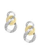 Effy Duo Diamond And 14k White And Yellow Gold Earrings