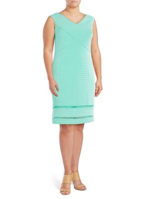 Calvin Klein Plus Crossover Pleats Sheath Dress